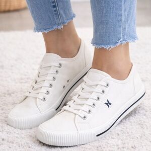 Hurley Women's White Canvas Sneakers